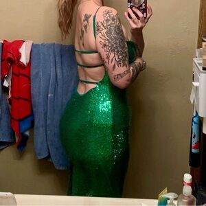 Sparkling Green Sequin Dress